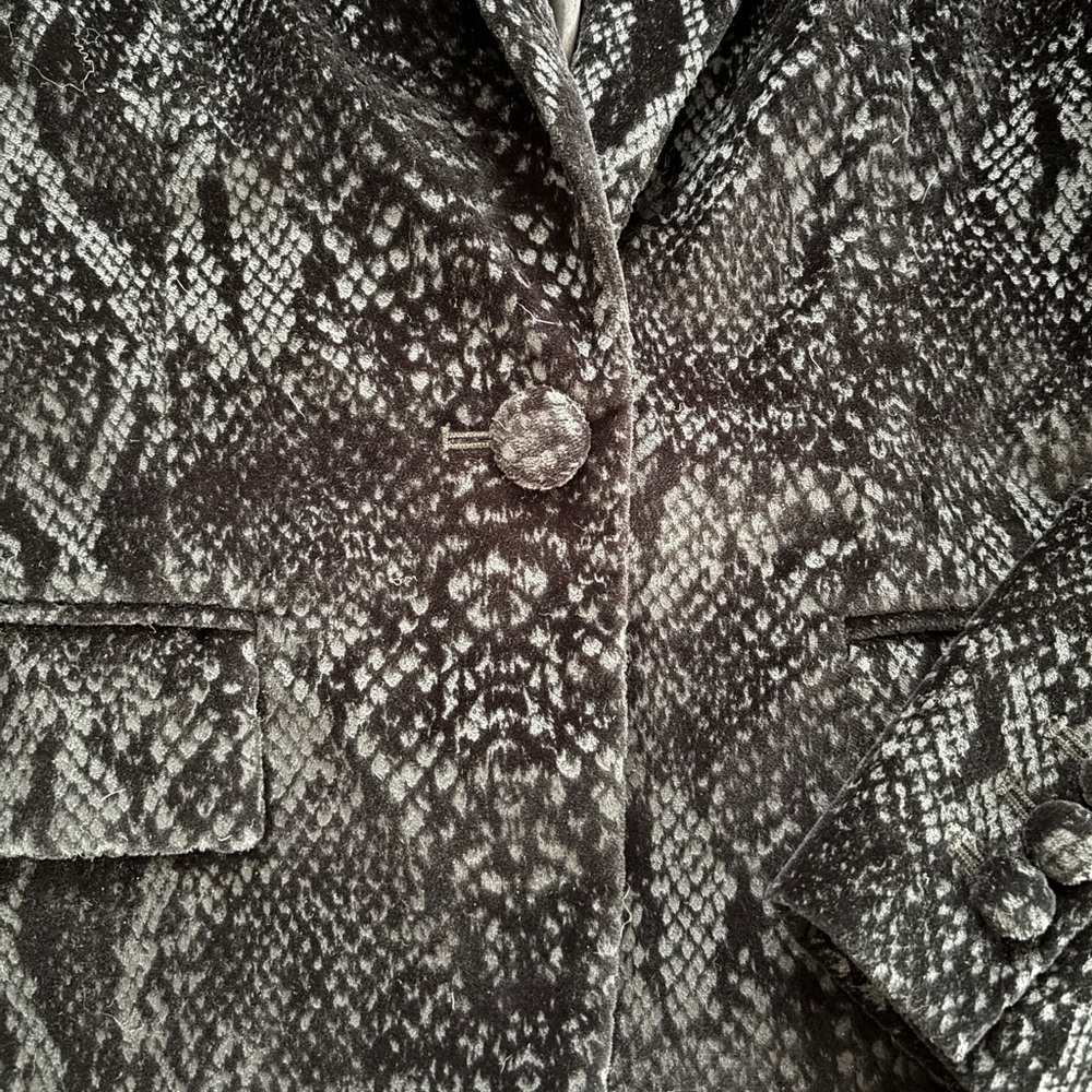 Frame Velvet Python Blazer Size 4 - Picture 9 of 16